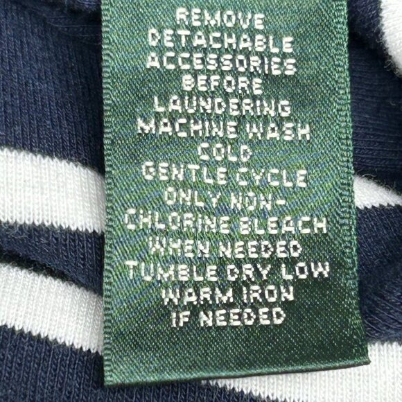 Lauren Ralph Lauren Dress Large Navy Orange Striped Nautical Preppy Capsule L - Picture 4 of 12